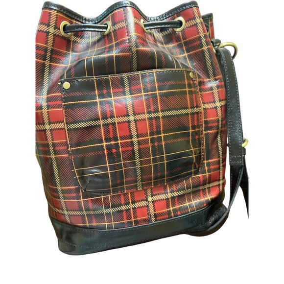 Patricia Nash Tartan Melrose Leather Bucket Bag Purse Plaid Key Fob NWT - Picture 5 of 9